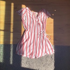 Red and white striped romper/dress